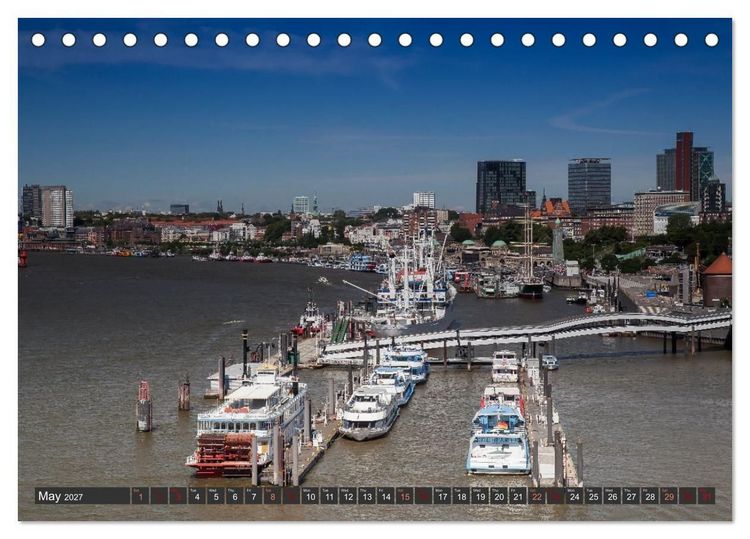 Produktbild: Hamburg.Discover northern Germany&rsquo;s cosmopolitan city (Desk Calendar 2027 DIN A5 landscape), CALVENDO 12 Month DeskCalendar