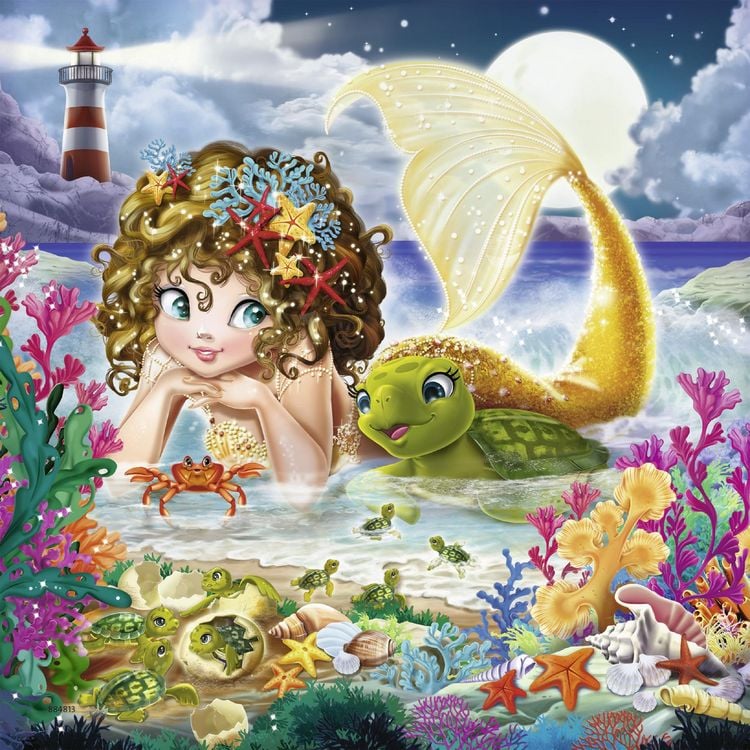 Produktbild: Kinderpuzzle 3x49 Teile - Bezaubernde Meerjungfrauen