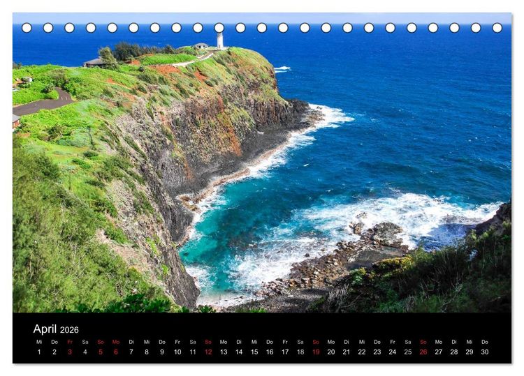 Produktbild: The Unknown HAWAII (Tischkalender 2026 DIN A5 quer), CALVENDO Monatskalender