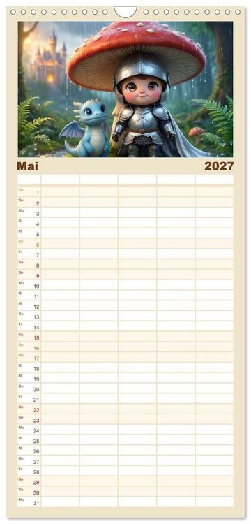 Produktbild: Familienplaner 2027 - Kleiner Ritter - Jahresreise mit 5 Spalten (Wandkalender, 21 x 45 cm) CALVENDO