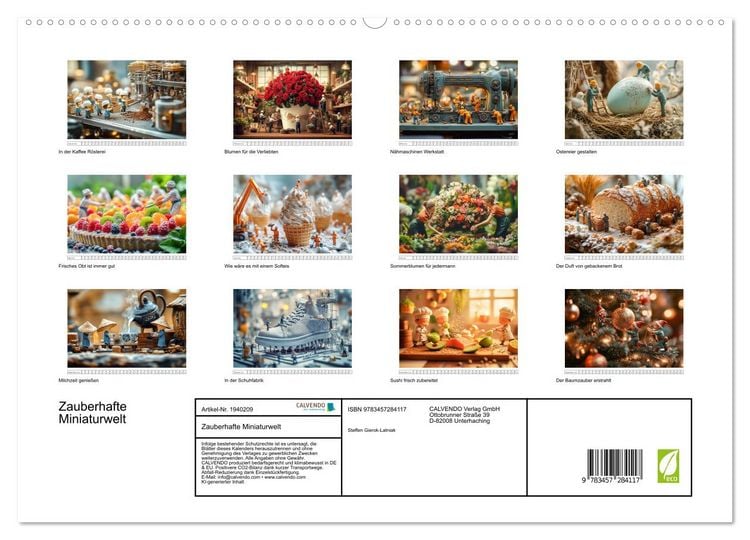 Produktbild: Zauberhafte Miniaturwelt (hochwertiger Premium Wandkalender 2026 DIN A2 quer), Kunstdruck in Hochglanz
