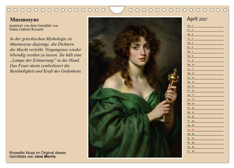 Produktbild: Rossettis Musen, neue Bilder zu symbolistischen Traumwelten (Wandkalender 2027 DIN A4 quer), CALVENDO Monatskalender