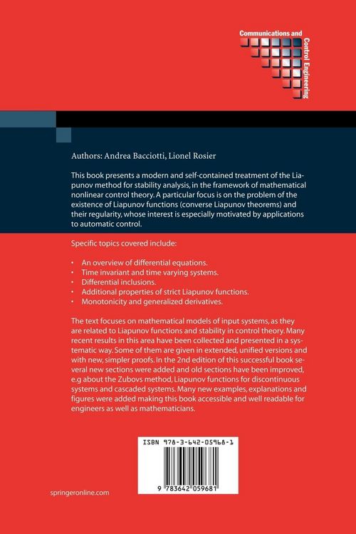 Produktbild: Liapunov Functions and Stability in Control Theory