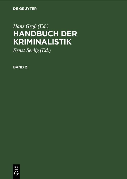 Produktbild: Handbuch der Kriminalistik. Band 2