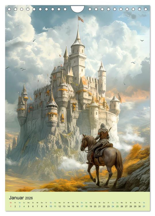 Produktbild: Drachen und stolze Ritter (Wandkalender 2026 DIN A4 hoch), CALVENDO Monatskalender