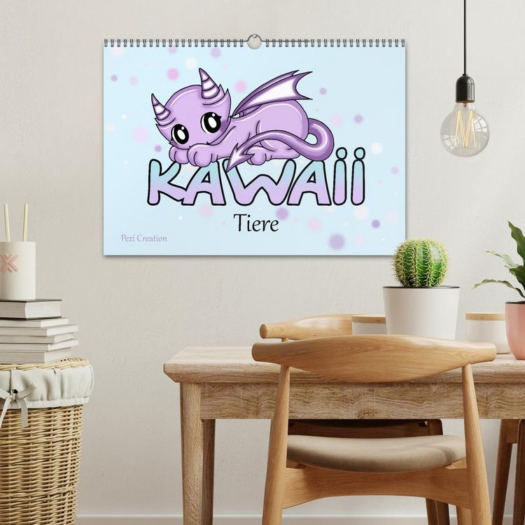 Produktbild: niedliche Kawaii Tiere (Wandkalender 2026 DIN A3 quer), CALVENDO Monatskalender