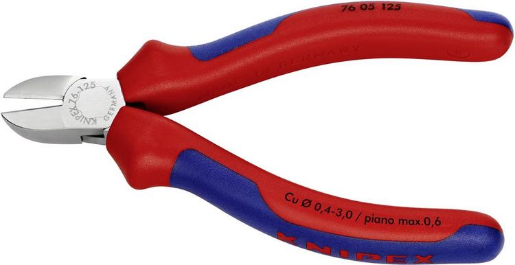 Produktbild: Knipex 76 05 125 Elektronik- u. Feinmechanik Seitenschneider mit Facette 125mm