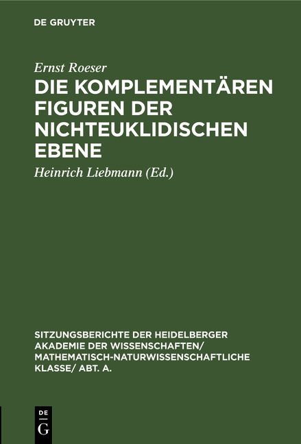 Produktbild: Die komplement&auml;ren Figuren der nichteuklidischen Ebene