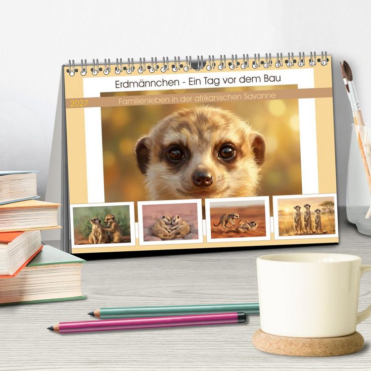 Produktbild: Erdm&auml;nnchen - Ein Tag vor dem Bau (Tischkalender 2027 DIN A5 quer), CALVENDO Monatskalender