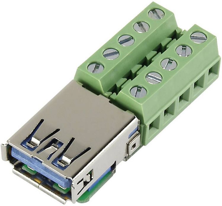 Produktbild: TRU Components USB-AFT-2 Einbaubuchse USB 3.0 Buchse, Einbau horizontal Inhalt: 1St.