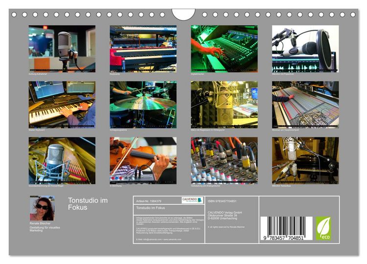 Produktbild: Tonstudio im Fokus (Wandkalender 2026 DIN A4 quer), CALVENDO Monatskalender