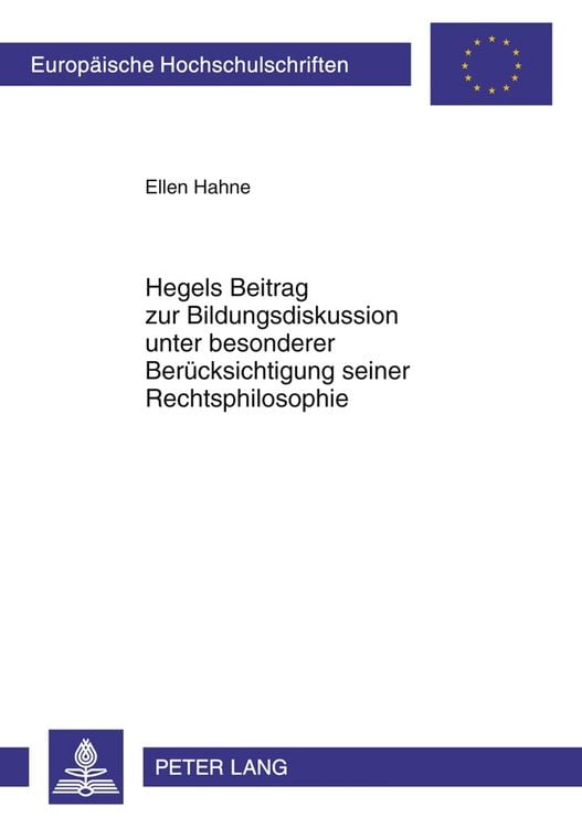 Produktbild: Hegels Beitrag zur Bildungsdiskussion unter besonderer Ber&uuml;cksichtigung seiner Rechtsphilosophie