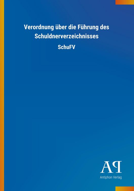 Produktbild: Verordnung &uuml;ber die F&uuml;hrung des Schuldnerverzeichnisses