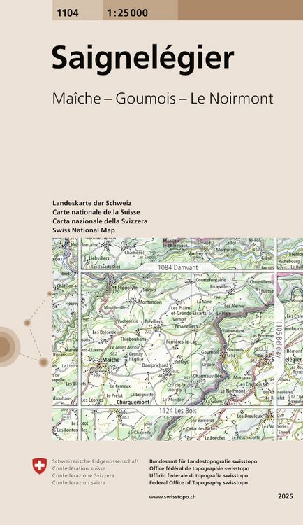 Produktbild: Swisstopo 1 : 25 000 Saignel&eacute;gier