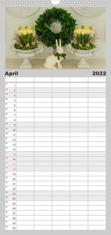 Produktbild: Familienplaner Raum f&uuml;r Blumen (Wandkalender 2022 , 21 cm x 45 cm, hoch)