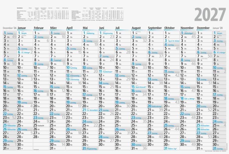 Produktbild: Plakatkalender 2027, 700&times;470 mm
