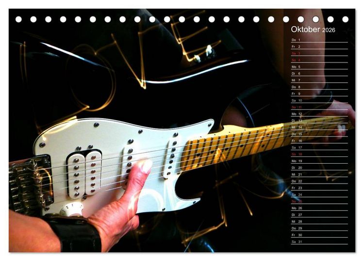 Produktbild: Rockgitarren Power (Tischkalender 2026 DIN A5 quer), CALVENDO Monatskalender