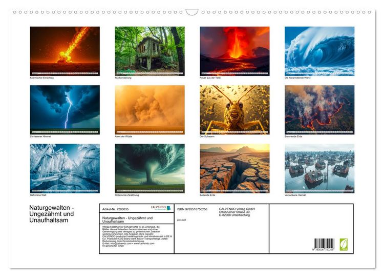Produktbild: Naturgewalten - Ungez&auml;hmt und Unaufhaltsam (Wandkalender 2027 DIN A2 quer), CALVENDO Monatskalender