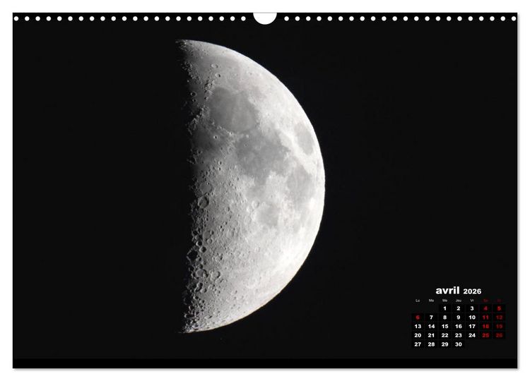 Produktbild: Phases de la lune (Calendrier mural 2026 DIN A3 vertical), CALVENDO calendrier mensuel