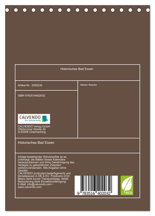 Produktbild: Historisches Bad Essen (Tischkalender 2026 DIN A5 hoch), CALVENDO Monatskalender