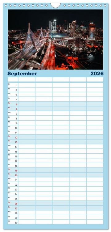Produktbild: Familienplaner 2026 - Boston - The Hub of the Universe mit 5 Spalten (Wandkalender, 21 x 45 cm) CALVENDO