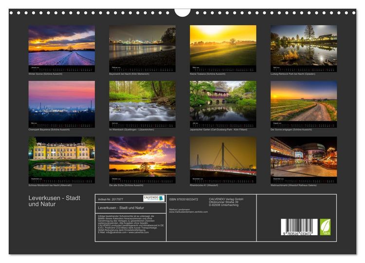 Produktbild: Leverkusen - Stadt und Natur (Wandkalender 2026 DIN A3 quer), CALVENDO Monatskalender