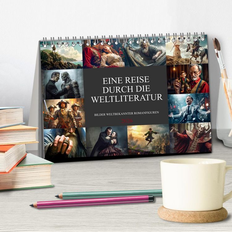 Produktbild: Eine Reise durch die Weltliteratur (Tischkalender 2026 DIN A5 quer), CALVENDO Monatskalender