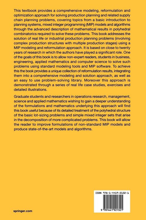 Produktbild: Production Planning by Mixed Integer Programming