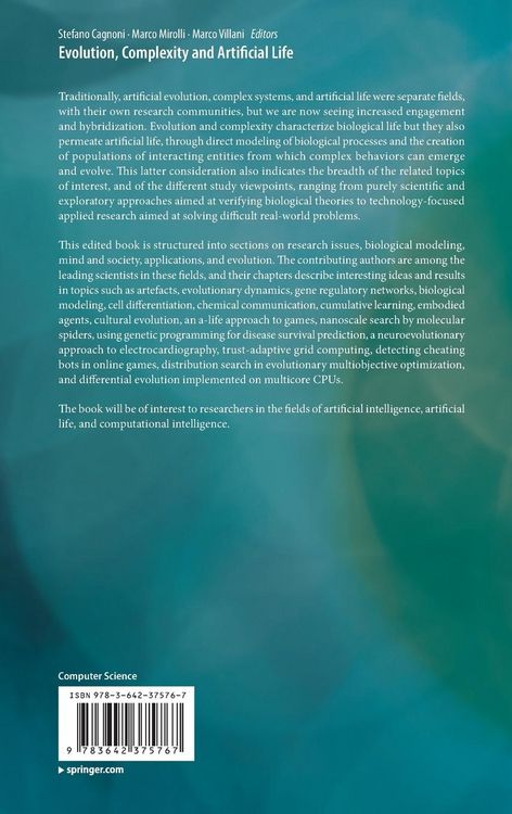 Produktbild: Evolution, Complexity and Artificial Life