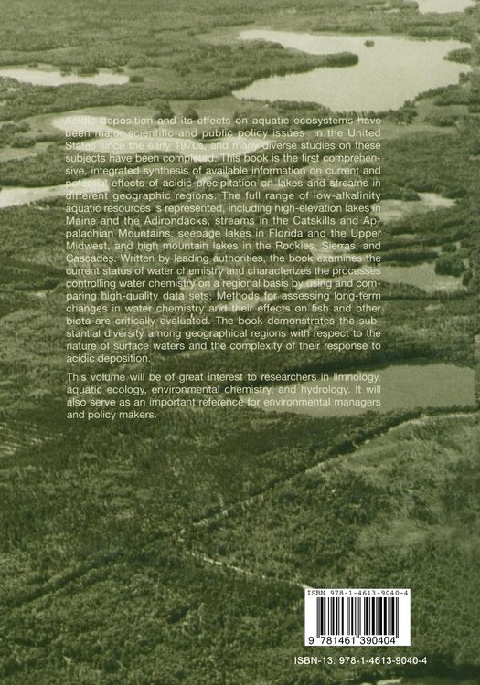 Produktbild: Acidic Deposition and Aquatic Ecosystems