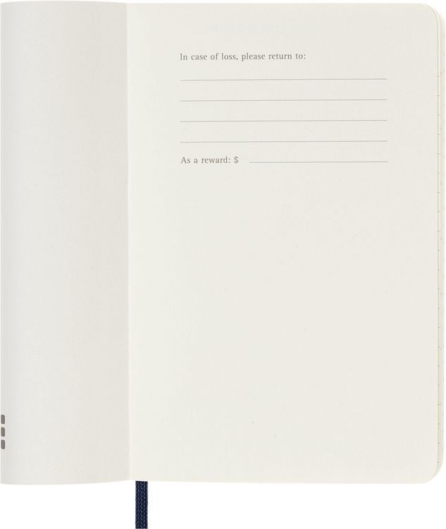 Produktbild: Moleskine 12 Monate Wochen Notizkalender 2027, Pocket/A6, 1 Wo = 1 Seite, rechts linierte Seite, Weicher Einband, Saphir