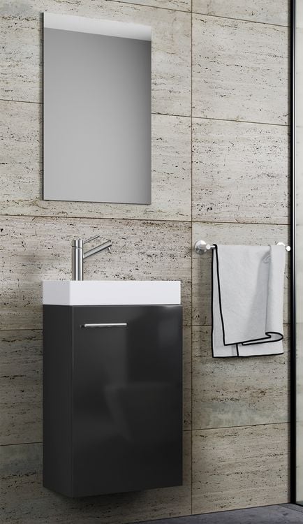 Produktbild: 3-tlg G&auml;ste WC Waschplatz Waschtisch Slito Spiegel