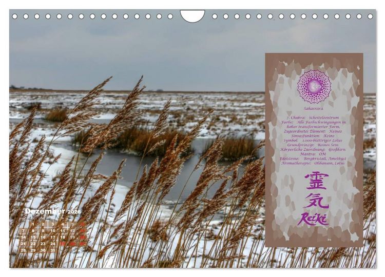 Produktbild: REIKI - Chakrameditation (Wandkalender 2026 DIN A4 quer), CALVENDO Monatskalender
