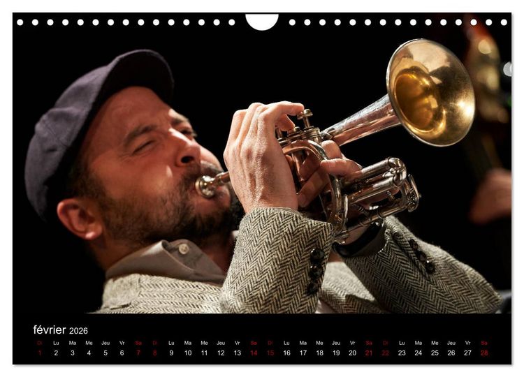 Produktbild: Jazz Trompettes (Calendrier mural 2026 DIN A4 vertical), CALVENDO calendrier mensuel