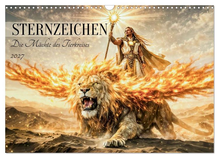 Produktbild: Sternzeichen - Die M&auml;chte des Tierkreises (Wandkalender 2027 DIN A3 quer), CALVENDO Monatskalender