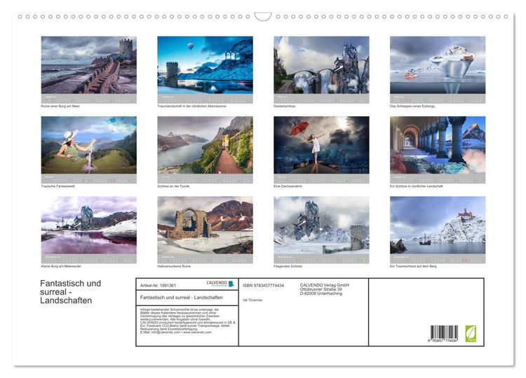 Produktbild: Fantastisch und surreal - Landschaften (Wandkalender 2026 DIN A2 quer), CALVENDO Monatskalender