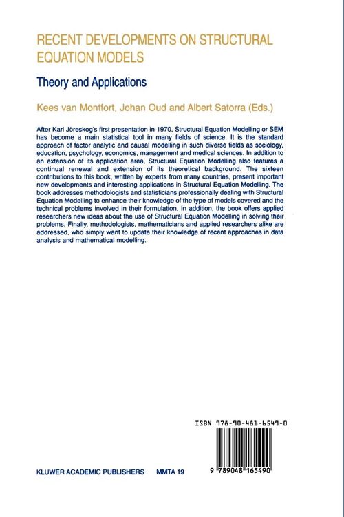 Produktbild: Recent Developments on Structural Equation Models