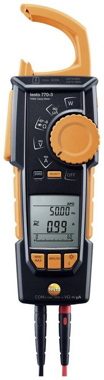 Produktbild: Testo 770-3 Stromzange digital CAT III 1000 V, CAT IV 600V Anzeige (Counts): 6000