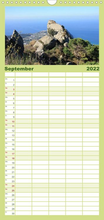 Produktbild: Ischia - Familienplaner hoch (Wandkalender 2022 , 21 cm x 45 cm, hoch)