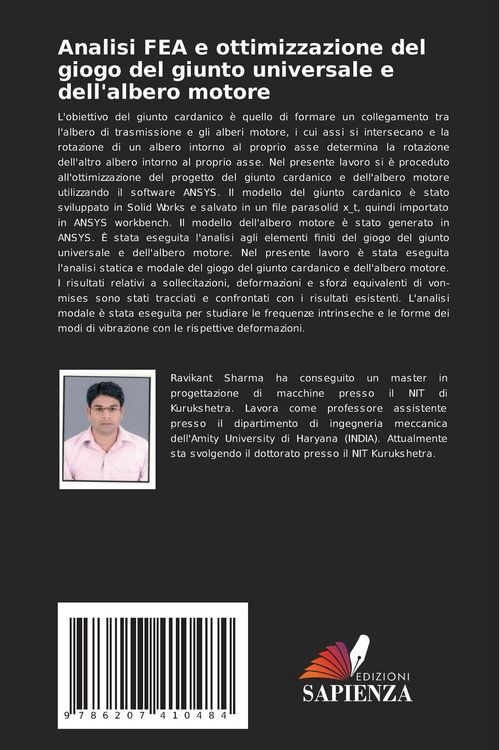 Produktbild: Analisi FEA e ottimizzazione del giogo del giunto universale e dell'albero motore