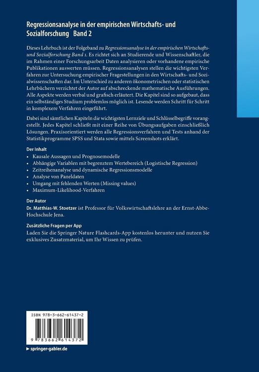Produktbild: Regressionsanalyse in der empirischen Wirtschafts- und Sozialforschung Band 2
