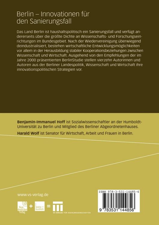 Produktbild: Berlin &mdash; Innovationen f&uuml;r den Sanierungsfall