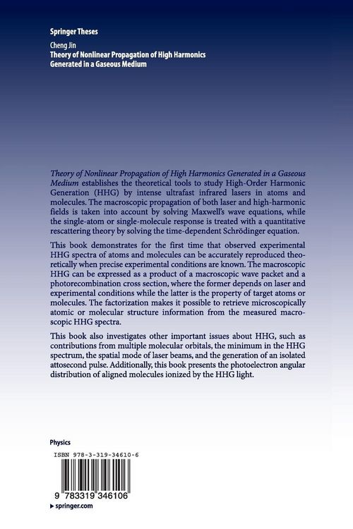Produktbild: Theory of Nonlinear Propagation of High Harmonics Generated in a Gaseous Medium