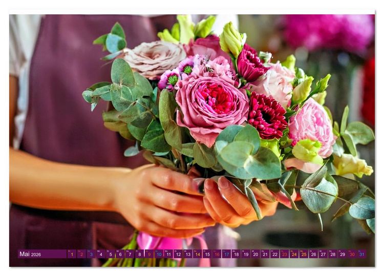 Produktbild: FLORISTIK - Im Reich der Blumen (Tischkalender 2026 DIN A5 quer), CALVENDO Monatskalender
