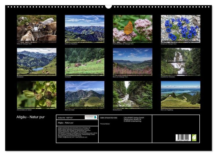 Produktbild: Allg&auml;u - Natur pur (Wandkalender 2026 DIN A2 quer), CALVENDO Monatskalender