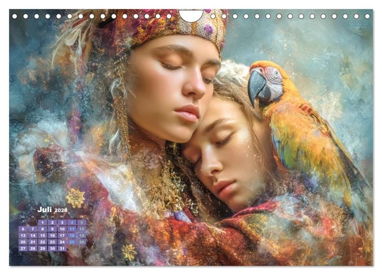 Produktbild: Zeichen der Liebe &ndash; Malerische Fantasiewerke (Wandkalender 2026 DIN A4 quer), CALVENDO Monatskalender