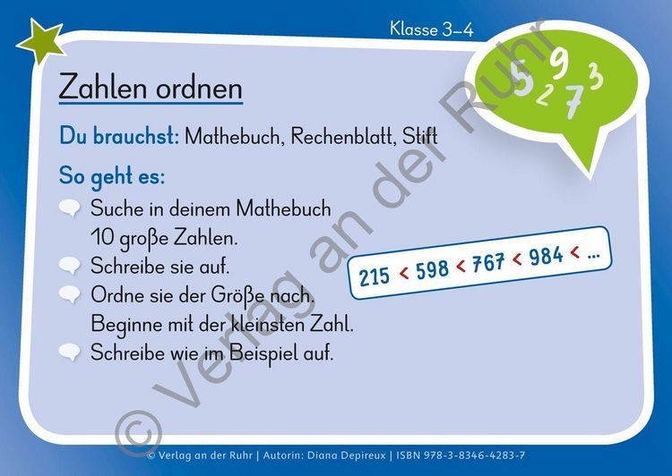 Produktbild: Eine Kartei f&uuml;r den Matheunterricht &ndash; Klasse 3/4