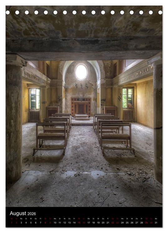 Produktbild: Lost Places - Verlassene Kirchen (Tischkalender 2026 DIN A5 hoch), CALVENDO Monatskalender