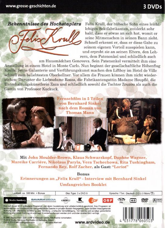 Produktbild: Bekenntnisse des Hochstaplers Felix Krull - Grosse Geschichten 35 [3 DVDs]