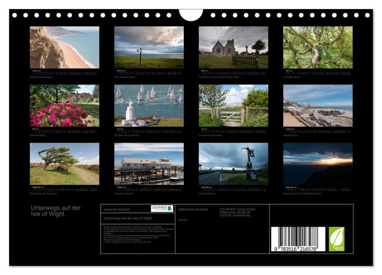 Produktbild: Unterwegs auf der Isle of Wight (Wandkalender 2026 DIN A4 quer), CALVENDO Monatskalender
